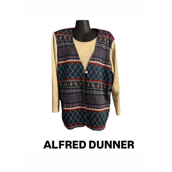 ALFRED DUNNER vintage sweater vest made in USA size large women’s - Picture 1 of 6